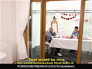 nasty INLAWS - euro bride smashed deep by stepson