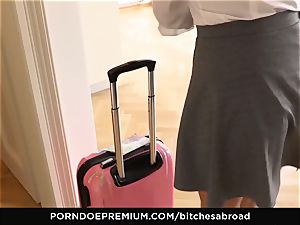 hoes ABROAD - nubile foreign ditzy bangs gigantic hard-on