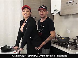 casting ALLA ITALIANA Mature ginger-haired backside drilled deep
