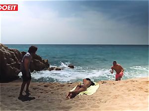LETSDOEIT - steamy ebony teenager boned rock hard At The Beach
